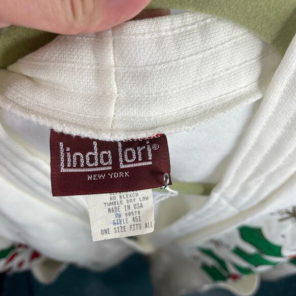 Linda Lori Vintage 90s 80s Deadstock Christmas Sweater Cardigan Oversized OSFM - Picture 3 of 13